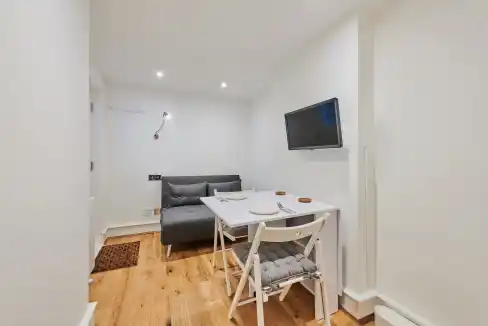 Fitzrovia Fitzroy Square apartment interior with modern furnishings and minimalist decor.