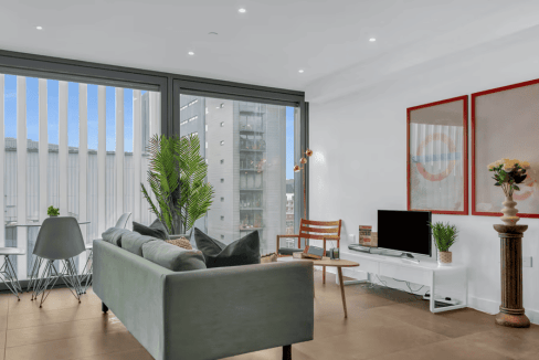 Bright, stylish interior featuring comfortable seating and contemporary decor.