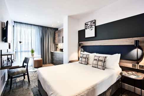 Aptly furnished room at Liverpool Church Street Aparthotel featuring contemporary design and comfort.