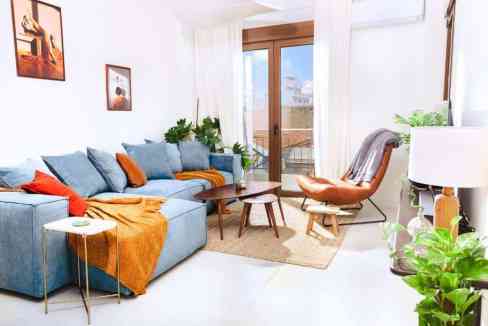 Cozy Athens Keramikos Apartments living room with stylish decor and bright ambiance.