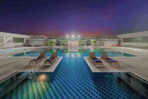 Luxurious hotel pool with modern design at Haiphong City Centre Aparthotel. Perfect for relaxation a.