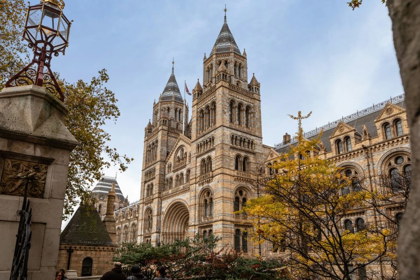 Historic Gothic-style church with twin towers and ornate architecture in South Kensington.