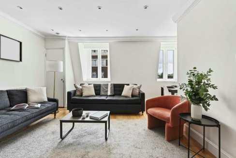 Bright and spacious living room with contemporary furniture and natural light.